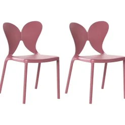 Gartenstuhl 2er Set LARISSA stapelbar Rosa
