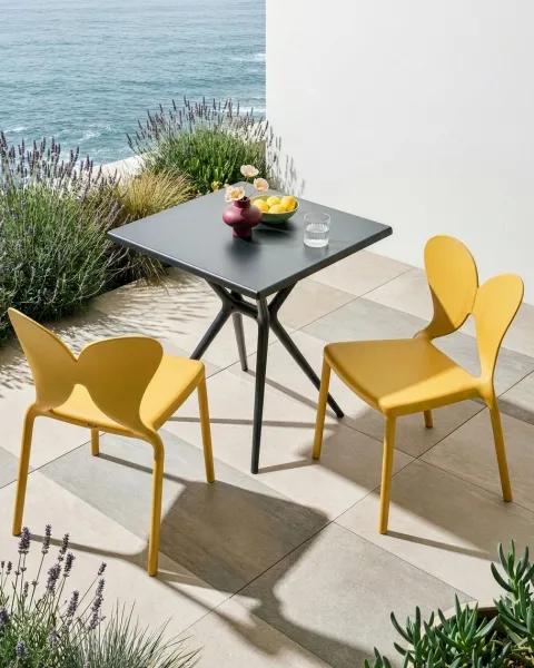 Gartenstuhl 2er Set LARISSA stapelbar Gelb