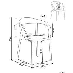 Gartenstuhl 4er Set MALEVIZI stapelbar Grün