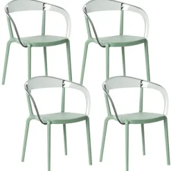 Gartenstuhl 4er Set MALEVIZI stapelbar Grün