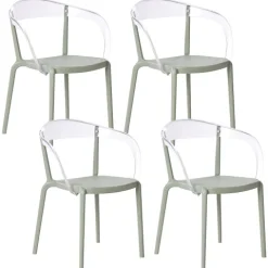 Gartenstuhl 4er Set MALEVIZI stapelbar Hellgrün