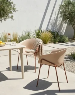 Gartenstuhl 2er Set METEORA Kunststoff Beige