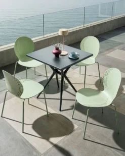 Gartenstuhl 4er Set MILOS stapelbar Hellgrün
