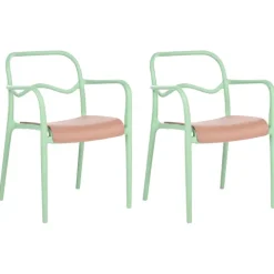 Gartenstuhl 2er Set THASOS Kunststoff Grün