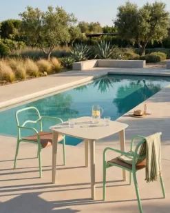 Gartenstuhl 2er Set THASOS Kunststoff Grün