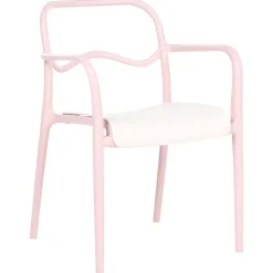 Gartenstuhl 2er Set THASOS Kunststoff Pastellrosa
