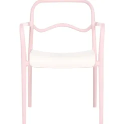 Gartenstuhl 2er Set THASOS Kunststoff Pastellrosa