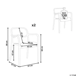 Gartenstuhl 2er Set THASOS Kunststoff Blau