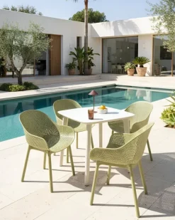 Gartenstuhl 4er Set TIGGIANO Olivgrün