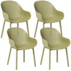 Gartenstuhl 4er Set TIGGIANO Olivgrün