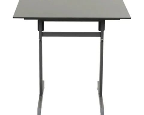 Gartentisch Alco Gastro 80 x 80 cm anthrazit/anthrazit Gestell aus Stahl in anthrazit, Gartentischplatte aus Compac Plus in anthrazit