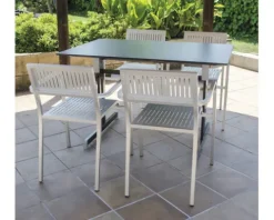 Gartentisch Alco Gastro 120 x 80 cm anthrazit/anthrazit Gestell aus Stahl in anthrazit, Gartentischplatte aus Compac Plus in anthrazit