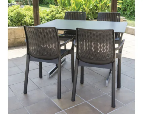 Gartentisch Alco Gastro 120 x 80 cm anthrazit/anthrazit Gestell aus Stahl in anthrazit, Gartentischplatte aus Compac Plus in anthrazit