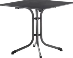 Gartentisch Sieger Vivodur klappbar 3130-55 80 x 80 cm Gestell aus Stahl in eisengrau, Gartentischplatte aus vivodur® in anthrazit