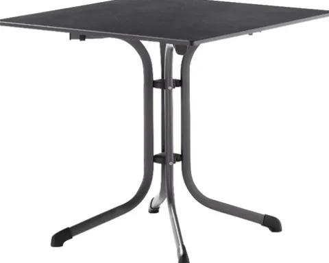 Gartentisch Sieger Vivodur klappbar 3130-55 80 x 80 cm Gestell aus Stahl in eisengrau, Gartentischplatte aus vivodur® in anthrazit