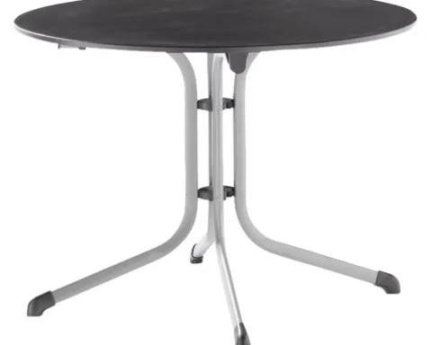 Gartentisch Sieger Vivodur klappbar 3145-50 100 cm Gestell aus Stahl in graphit, Gartentischplatte aus vivodur® in anthrazit