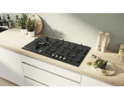 Gaskochfeld mit Glaskeramik Bosch 91,5 x 52 cm 5 Gasbrenner PRS9A6H40