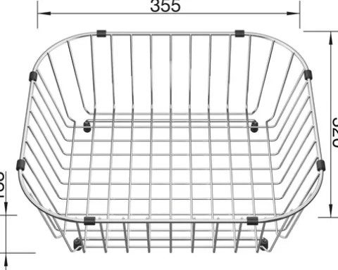 Geschirrkorb aus Edelstahl Blanco 514238 (LXBXH) 35,5x32x13,3 cm