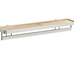 Gewürzregal Wenko Vacuum-Loc mit Reling Premium silber /Bambus