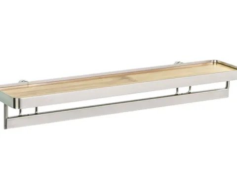 Gewürzregal Wenko Vacuum-Loc mit Reling Premium silber /Bambus