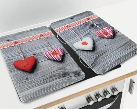 Glasabdeckplatten Wenko Herzen 2er 52 x 30 cm
