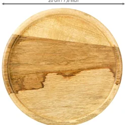 Glasglocke Holzteller Deko Käseglocke Ø22cm H16,5cm Tischdeko