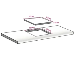 Glaskeramikkochfeld Rahmenlos Amica 57,6 x 51,8 cm 4 Kochzonen EC 744 000 C