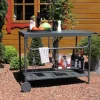 Grill-Serviertisch mit Rollen, anthrazit, 100 x 48 x 73 cm
