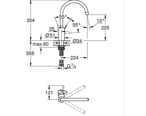 GROHE Küchenarmatur EUROSMART COSMOPOLITAN chrom 3284320E
