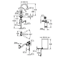 GROHE Küchenarmatur mit Filterfunktion und Kochend heißes Wasser GROHE RED chrom 30083001