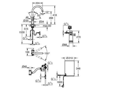 GROHE Küchenarmatur mit Filterfunktion und Kochend heißes Wasser GROHE RED chrom 30083001