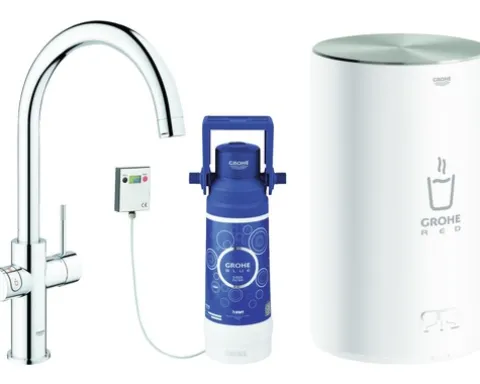 GROHE Küchenarmatur mit Filterfunktion und Kochend heißes Wasser GROHE RED chrom 30083001