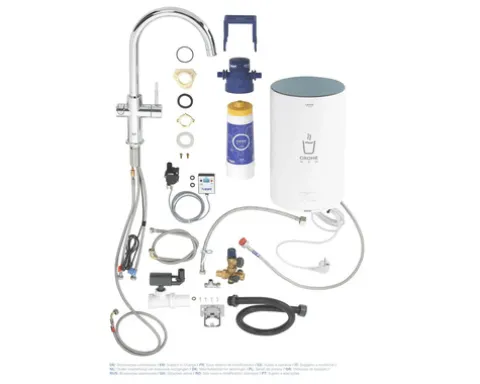 GROHE Küchenarmatur mit Filterfunktion und Kochend heißes Wasser GROHE RED chrom 30083001