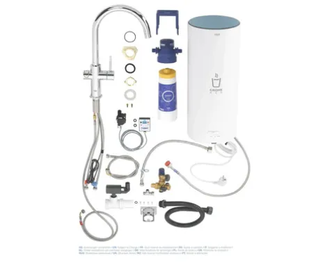 GROHE Küchenarmatur mit Filterfunktion und Kochend heißes Wasser GROHE RED chrom 30079001