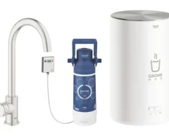 GROHE Küchenarmatur mit Filterfunktion und Kochend heißes Wasser GROHE RED supersteel matt 30085DC1