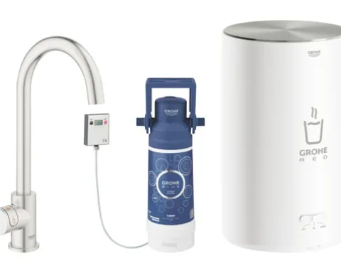 GROHE Küchenarmatur mit Filterfunktion und Kochend heißes Wasser GROHE RED supersteel matt 30085DC1