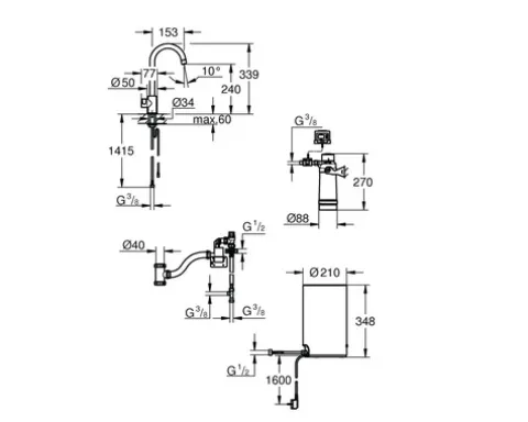 GROHE Küchenarmatur mit Filterfunktion und Kochend heißes Wasser GROHE RED supersteel matt 30085DC1