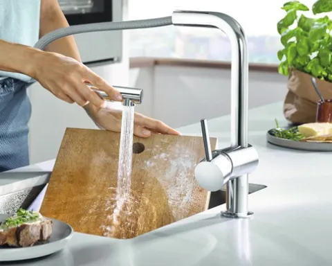 GROHE Küchenarmatur mit Handbrause MINTA chrom 30274000
