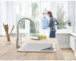 GROHE Küchenarmatur mit Handbrause CONCETTO supersteel matt 31483DC2