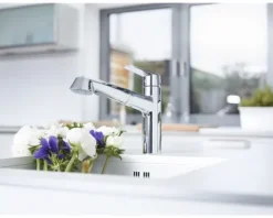 GROHE Küchenarmatur mit Handbrause EURODISC COSMOPOLITAN chrom 32257002