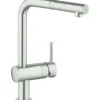 GROHE Küchenarmatur mit Handbrause MINTA supersteel matt 32168DC0
