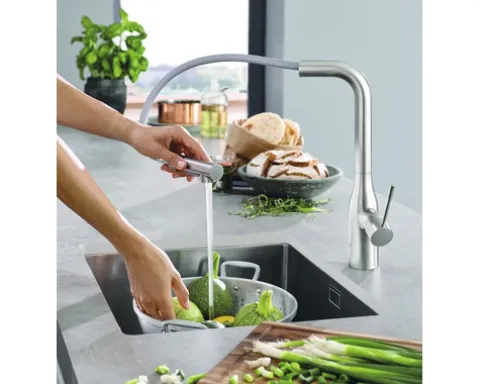 GROHE Küchenarmatur mit Handbrause ESSENCE supersteel matt 30270DC0