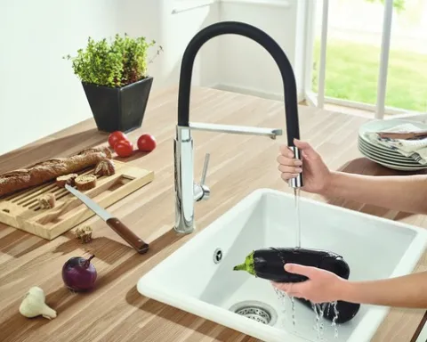 GROHE Küchenarmatur mit Handbrause CONCETTO chrom 31491000