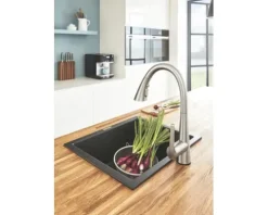 GROHE Küchenarmatur mit Handbrause ZEDRA supersteel matt 32294DC2