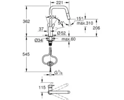 GROHE Küchenarmatur mit Handbrause START supersteel matt 30631DC0