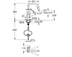 GROHE Küchenarmatur mit Handbrause START chrom 30631000