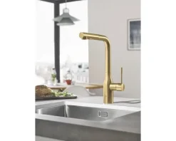 GROHE Küchenarmatur mit Handbrause ESSENCE cool sunrise gebürstet 30270GN0