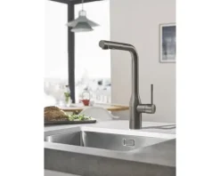 GROHE Küchenarmatur mit Handbrause ESSENCE hard graphite gebürstet 30270AL0