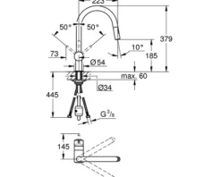 GROHE Küchenarmatur mit Handbrause MINTA warm sunset gebürstet 32321DL2