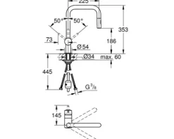 GROHE Küchenarmatur mit Handbrause MINTA hard graphite gebürstet 32322AL2